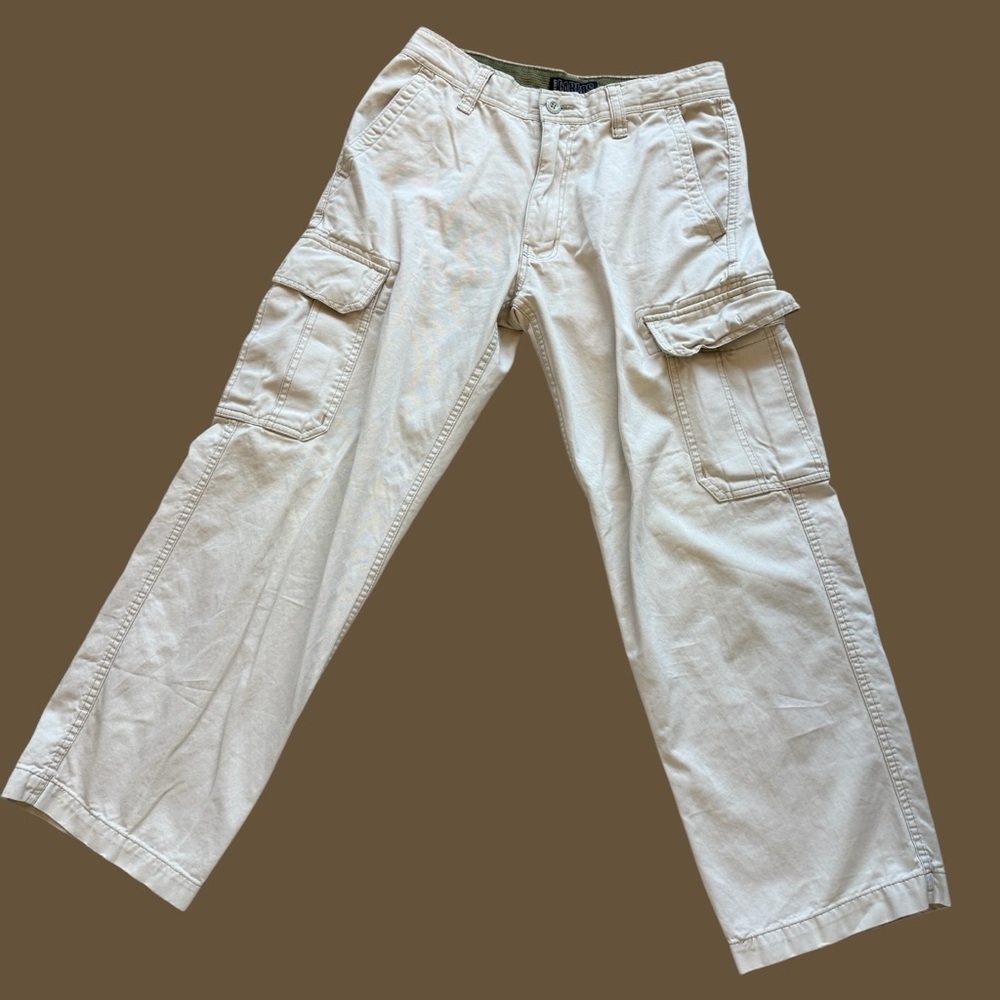VTG! 2007 Old Navy Cargo Pants Mens 29x30 Beige Y2K Utility Straight Leg Casual